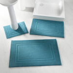Tapis de bain ponge double liteau - contour : 50x40cm - vert - colombine