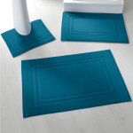 Tapis de bain ponge double liteau - contour : 50x40cm - bleu - colombine
