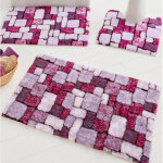 Tapis de bain mosaque toucher peluche - blancheporte