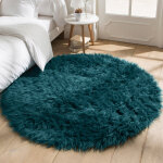 Tapis rond poils longs - blancheporte