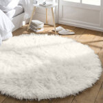 Tapis rond poils longs - blancheporte