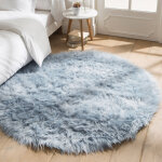 Tapis rond poils longs - blancheporte