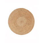 Tapis rond uni en jute tress - blancheporte