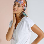 Tee - shirt col tunisien manches courtes, uni - blancheporte