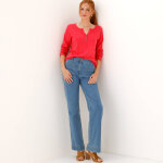 Tee - shirt col tunisien manches longues, uni - blancheporte