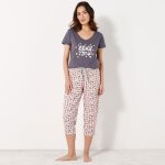 Tee - shirt manches courtes coton uni imprim plac  beautiful  - blancheporte