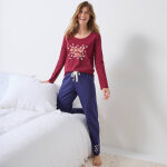 Tee - shirt manches longues coton uni imprimé placé beautiful - blancheporte Tee - shirt manches longues coton uni imprimé placé beautiful - blancheporte