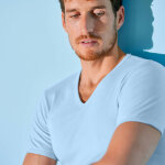 Tee - shirt sous - vtement homme col v - lot de 2 - 93 / 100 - bleu - eminence