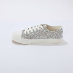 Tennis en toile  lacets imprim fleuri - blancheporte