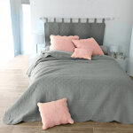 Tte de lit unie coton style boutis cassandre - tte de lit : 80x90cm - gris - colombine