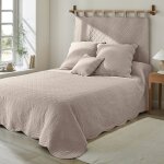 T�te de lit unie coton style boutis cassandre - t�te de lit : 80x160cm - beige - colombine