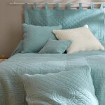 Tte de lit unie coton style boutis cassandre - colombine