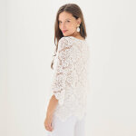 Top macram  cailles, manches pagodes - 34 / 36 - blanc - lora zellini