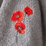 Torchons rond Éponge brodée coquelicots - lot de 2 - blancheporte Torchons rond Éponge brodée coquelicots - lot de 2 - blancheporte