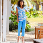 Tunique boutonne, imprime - blancheporte