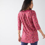 Tunique col v imprim�e, manches 3 / 4 - blancheporte