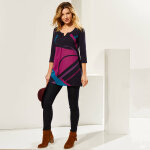 Tunique col v manches 3 / 4, imprim graphique - blancheporte