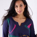 Tunique col v manches 3 / 4, imprim� graphique - blancheporte