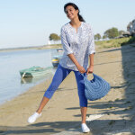 Tunique imprim� cachemire, manches retroussables - blancheporte