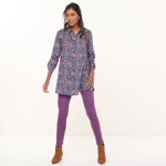 Tunique longue col chemise, imprim cachemire - blancheporte