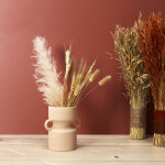 Vase en cramique 2 anses, hauteur 15, 5 cm - blancheporte