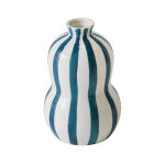 Vase gr�s ray� bleu blanc - blancheporte