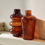 Vase lisse en verre ambr� - blancheporte