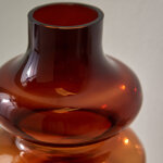 Vase ondul� en verre ambr� - blancheporte