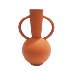 Vase rond c�ramique, double anses - hauteur 29, 5 cm - blancheporte