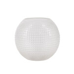 Vase rond transparent en verre relif - blancheporte