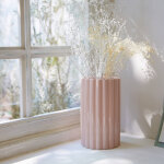 Vase stri cramique rose - blancheporte