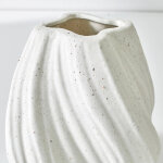 Vase twist� en porcelaine blanche mouchet�e - blancheporte