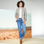 Veste blazer double boutonnage, imprim pied - de - poule - blancheporte