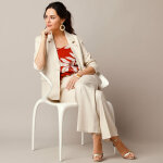 Veste blazer, lin mlang - 36 - cru - lora zellini