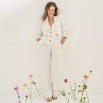 Veste blazer ray�e, viscose - lin - blancheporte