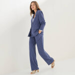 Veste blazer ray�e, viscose - lin - blancheporte