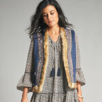 Veste brode imprime sans manches - lora zellini