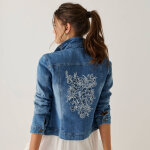 Veste brod�e en jean - blancheporte