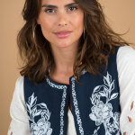 Veste brodée sans manches - lora zellini Veste brodée sans manches - lora zellini