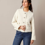 Veste courte effet tweed, laine mlange - lora zellini