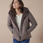 Veste fausse fourrure rversible en doudoune - blancheporte