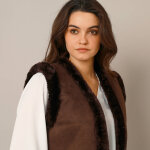 Veste fourre sans manches, en sudine - lora zellini