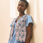 Veste imprim�e en gaze de coton - blancheporte