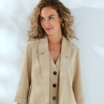 Veste manches 3 / 4, crpe fluide - blancheporte