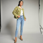 Veste matelasse imprime - 38 - kaki - lora zellini