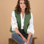 Veste sans manches matelassée, gaze de coton - lora zellini Veste sans manches matelassée, gaze de coton - lora zellini