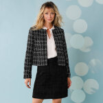 Veste tweed spcial petites manches longues  carreaux - blancheporte