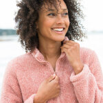 Veste zippée, maille peluche - 34 / 36 - rose - outdoor collection Veste zippée, maille peluche - 34 / 36 - rose - outdoor collection