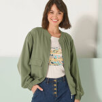 Veste zippe unie, grandes poches - blancheporte