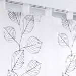 Vitrage droit broderie petites feuilles - la paire - blancheporte